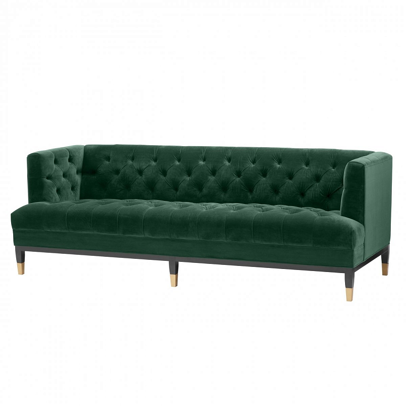 Диван Eichholtz Sofa Castelle dark green Зеленый Латунь Черный Диван Eichholtz Sofa Castelle dark green Зеленый Латунь Черный в Твери | Loft Concept
