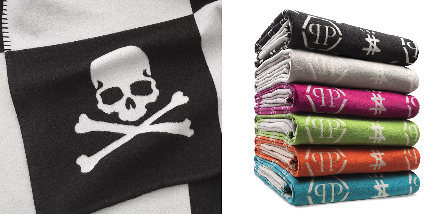 Плед Philipp Plein Plaid Cashmere Skull Плед Philipp Plein Plaid Cashmere Skull - Loft-Concept в Твери