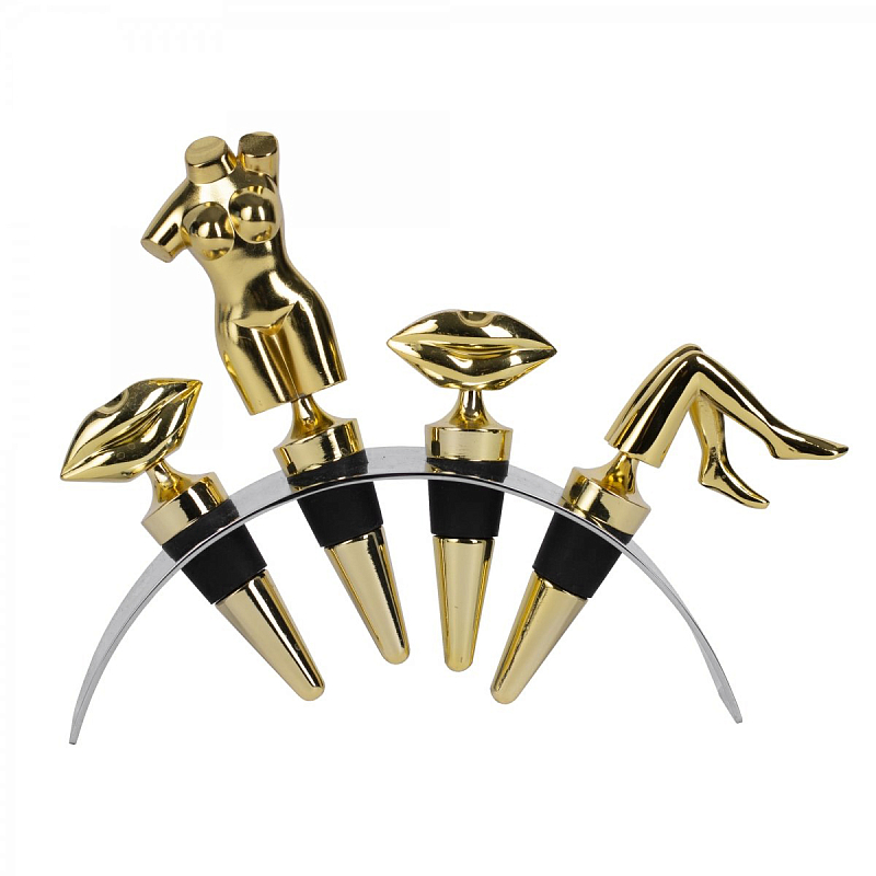 Набор пробок для бутылок ACOLYTE WINE STOPPER Латунь в Твери | Loft Concept 