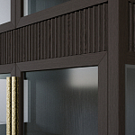 Витрина Primo со стеклянными фасадами и 2 ящиками Темный орех варинант исполнения - 4 | Loft Concept в Твери