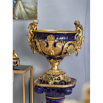 Чаша темно-синего цвета с фигурками ангелов и рельефным декором Eden Garden porcelain and bronze варинант исполнения - 6 | Loft Concept в Твери