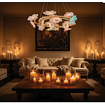 Люстра круглая на золотом каркасе с цветочным декором Miscellaneous herbs варинант исполнения - 7 | Loft Concept в Твери