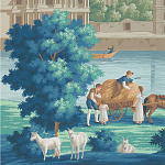 Обои ручная роспись Monuments of Paris Jacquemart on scenic paper варинант исполнения - 2 | Loft Concept в Твери