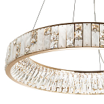 Кольцевая люстра с декором из мрамора и хрусталя Dione Ring Marble Crystal Chandelier варинант исполнения - 2 | Loft Concept в Твери