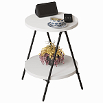 Стол приставной с 2-мя круглыми белыми столешницами ESSEL SIDE TABLE WHITE варинант исполнения - 1 | Loft Concept в Твери