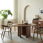 Стол обеденный круглый с двойной столешницей Walnut Wood Table варинант исполнения - 2 | Loft Concept в Твери