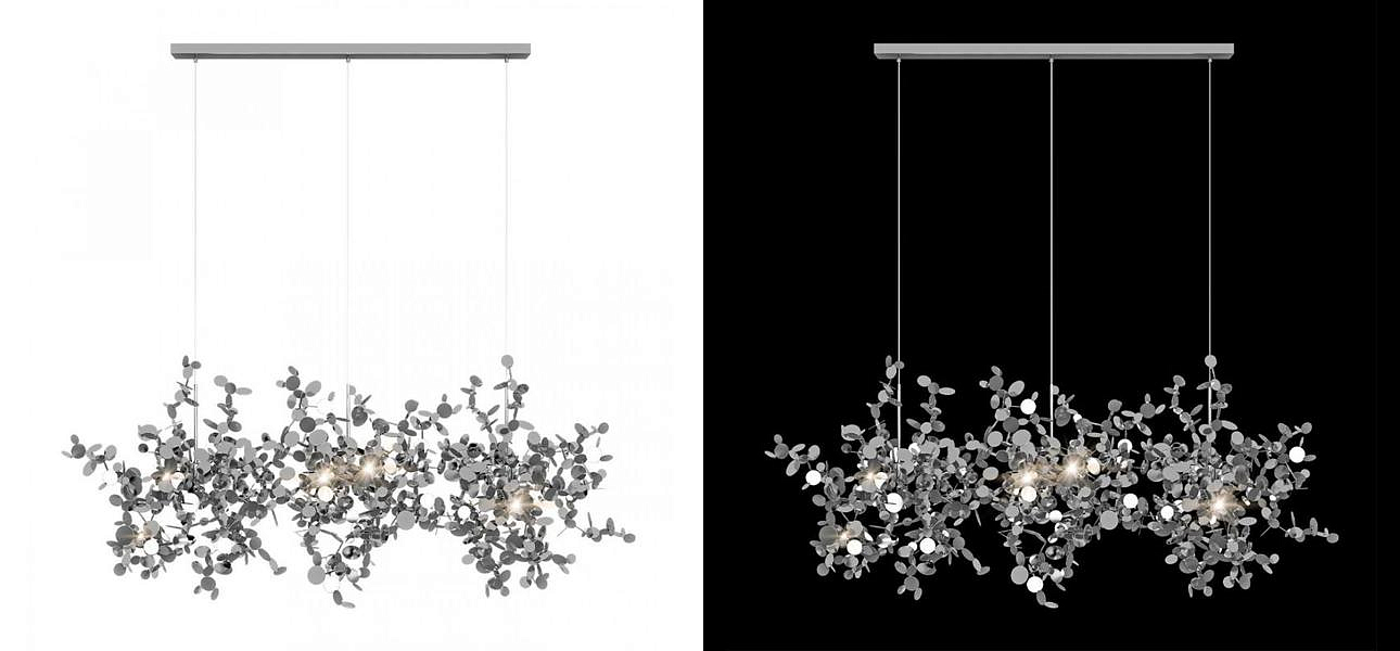 Люстра Terzani Argent Suspension Linear Silver длина 85 см Люстра Terzani Argent Suspension Linear Silver длина 85 см - Loft-Concept в Твери