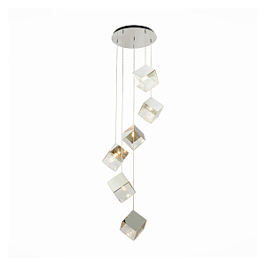 Потолочная люстра Pyrite Chrome cube 6