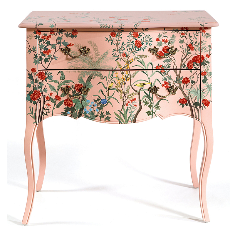 Комод розовый с росписью Цветы L.XV CHEST OF DRAWERS Flowers Розовый Мульти Комод розовый с росписью Цветы L.XV CHEST OF DRAWERS Flowers Розовый Мульти в Твери | Loft Concept