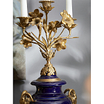 Подсвечник из темно-синего фарфора с бронзовыми элементами и цветами Eden Garden варинант исполнения - 5 | Loft Concept в Твери