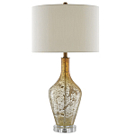 Настольная лампа с тканевым абажуром в форме цилиндра Thin Neck варинант исполнения - 2 | Loft Concept в Твери