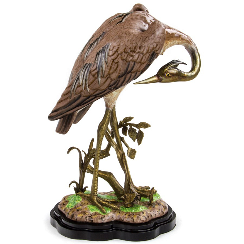 Статуэтка Porcelain Heron Коричневый Бронза Статуэтка Porcelain Heron Коричневый Бронза в Твери | Loft Concept