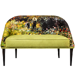 Диван двухместный из натурального бука с цветочным принтом Impressionism in Art варинант исполнения - 1 | Loft Concept в Твери