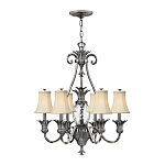 Люстра с 7-ю кремовыми текстильными абажурами Hinkley варинант исполнения - 2 | Loft Concept в Твери