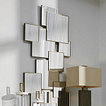 Золотое зеркальное панно из зеркальных квадратов Overlapping варинант исполнения - 2 | Loft Concept в Твери