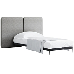 Кровать с большим мягким изголовьем Unity Grey Bed варинант исполнения - 8 | Loft Concept в Твери