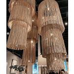 Люстра круглая трехъярусная из бахромы Milk Gradient Braided Fringe варинант исполнения - 5 | Loft Concept в Твери