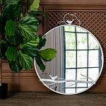 Зеркало настенное в раме белого цвета с декором птица на ветке Mirror Portal варинант исполнения - 2 | Loft Concept в Твери