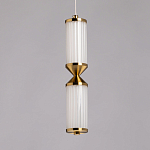 Подвесной светильник с двумя белыми рифлеными цилиндрическими плафонами Golden Swirl варинант исполнения - 4 | Loft Concept в Твери