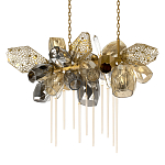 Люстра подвесная с 22-мя гранёными стеклянными плафонами с вертикальными подвесками Gilded Mirage  варинант исполнения - 7 | Loft Concept в Твери