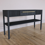 Дизайнерская Консоль с полкой и ящиком Primo Черный дуб варинант исполнения - 2 | Loft Concept в Твери