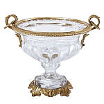 Чаша из прозрачного стекла с бронзовой подставкой и ручками Eden Garden варинант исполнения - 1 | Loft Concept в Твери