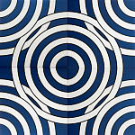 Дизайнерская плитка с узором Круги синяя варинант исполнения - 1 | Loft Concept в Твери