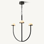 Люстрас 3-мя мраморными плафонами в форме купола Light Warm Light варинант исполнения - 3 | Loft Concept в Твери