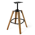 Барный стул со спинкой и подлокотниками на 4-х коричневых деревянных ножках Бежевый Велюр Ava Charm варинант исполнения - 6 | Loft Concept в Твери