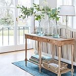 Деревянная консоль из массива дерева с двумя ящиками Oak Margery Provence Console Table варинант исполнения - 3 | Loft Concept в Твери