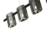 Подвесной светильник светодиодный с 5-ю цилиндрическими плафонами светло-серого цвета из стекла и стали Andrea Сhandelier Grey варинант исполнения - 2 | Loft Concept в Твери