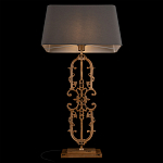 Настольная лампа на ажурном чугунном основании с тканевым серым абажуром Openwork Lamp варинант исполнения - 4 | Loft Concept в Твери