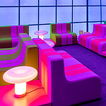 Дизайнерский кофейный стол на круглых ножках Poltronova T02 Pink Coffee Table варинант исполнения - 15 | Loft Concept в Твери