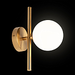 Бра с золотым основанием и белым плафоном в форме шара Bubble варинант исполнения - 2 | Loft Concept в Твери