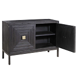 Тумба черная из дерева двухдверная Geometric Double Door Nightstand варинант исполнения - 1 | Loft Concept в Твери