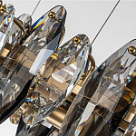 Люстра подвесная с овальными подвесками из стекла дымчатого цвета Harlow Crystal Round варинант исполнения - 5 | Loft Concept в Твери