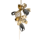 Люстра подвесная вытянутой формы с плафонами из стекла и металла с тремя вертикальными подвесками Gilded Mirage  варинант исполнения - 4 | Loft Concept в Твери