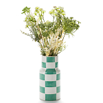 Ваза из фаянса Brighter than the Stars с шахматным принтом бирюзового цвета  варинант исполнения - 3 | Loft Concept в Твери