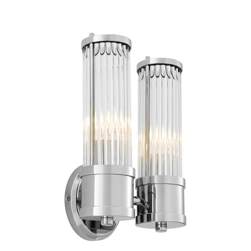 Бра Wall Lamp Claridges Dual Nickel Никель Прозрачное Стекло в Твери | Loft Concept 