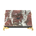 Подставка под шар квадратная из натурального камня Креноид на ножках Natural Stone Sphere Stands варинант исполнения - 1 | Loft Concept в Твери