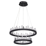 Люстра с двумя кольцами черного цвета с хрустальными элементами QUARTZ CRYSTAL варинант исполнения - 2 | Loft Concept в Твери