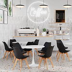 Стул с основой из пластика и мягким сиденьем Arvika Black варинант исполнения - 8 | Loft Concept в Твери