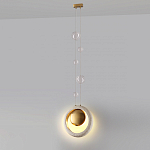 Подвесной светильник с бежевым текстурным кольцом и латунным шаром в центре Tactile  варинант исполнения - 5 | Loft Concept в Твери