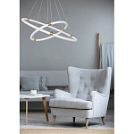 Люстра подвесная с двумя пересекающимися белыми светодиоидными кольцами Luke Lampco Tracer Lamp варинант исполнения - 10 | Loft Concept в Твери