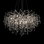 Люстра подвесная с прозрачными стеклянными подвесками в форме капель Диаметр 80 см Droplet Chandelier варинант исполнения - 8 | Loft Concept в Твери