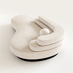 Диван Saint-Trope молочного цвета с обивкой букле  варинант исполнения - 1 | Loft Concept в Твери