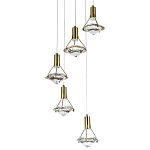 Каскадная люстра с плафонами в форме бриллианта Diamond Crystal Cascade Chandelier варинант исполнения - 3 | Loft Concept в Твери