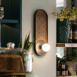 Бра с декором из плетеного бамбука Wicker Oval Lamp варинант исполнения - 4 | Loft Concept в Твери