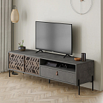 ТВ-тумба с раздвижными дверцами Mallin Metal TV Stand варинант исполнения - 2 | Loft Concept в Твери