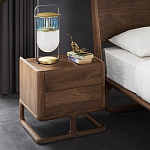 Прикроватный деревянный столик с 2-мя ящиками Moon Walnut Furniture варинант исполнения - 1 | Loft Concept в Твери